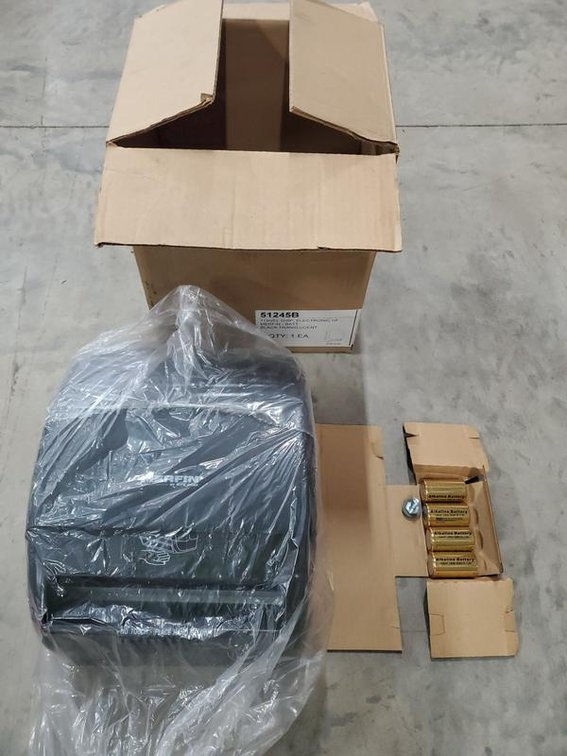 Lot 128: Merfin 51245B Electronic Hands Free Paper Towel Dispenser Black NOS