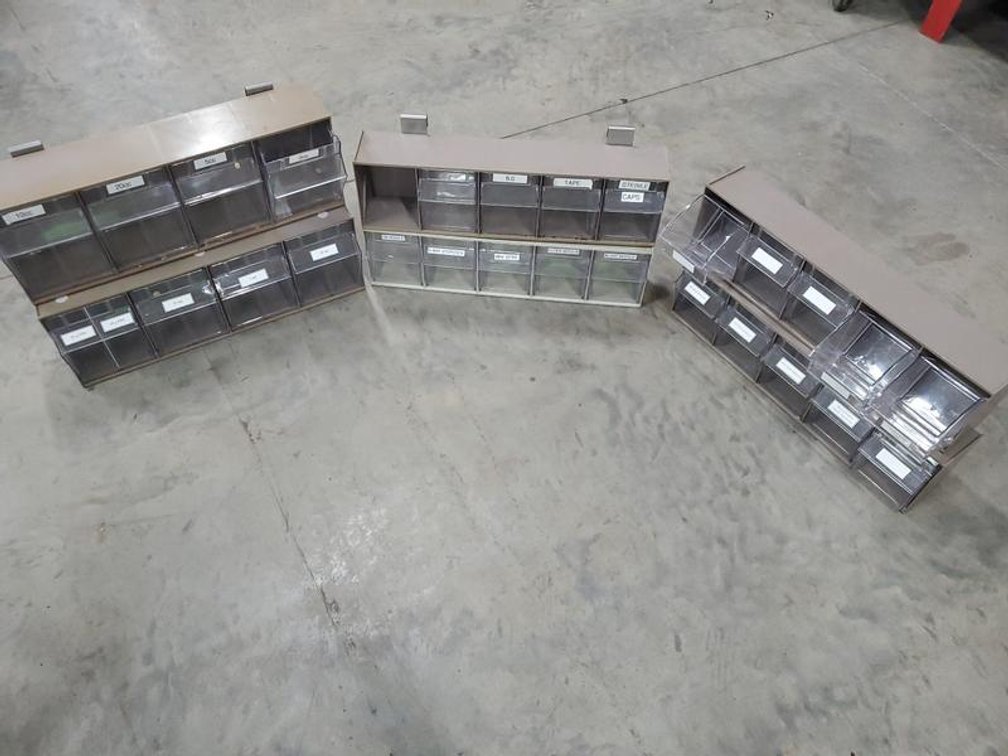 Lot 131: Group of Akro-Mils Small Parts Storage Organizers