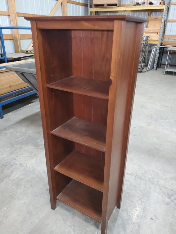 Lot 134: Linon RS 01 62in Narrow 4-Shelf Bookcase Display Cabinet