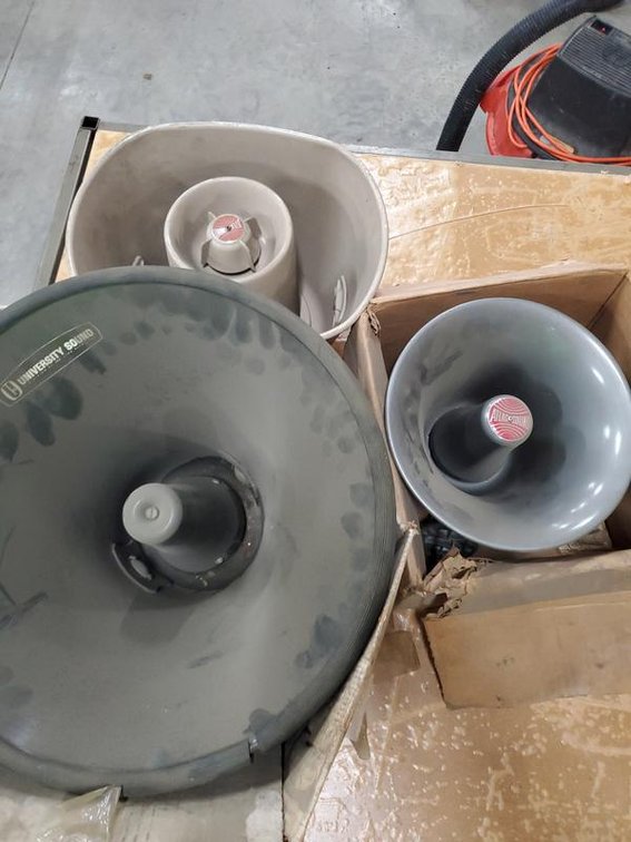 Lot 136: Assortment of University Sound and Atlas Sound Paging Speakers