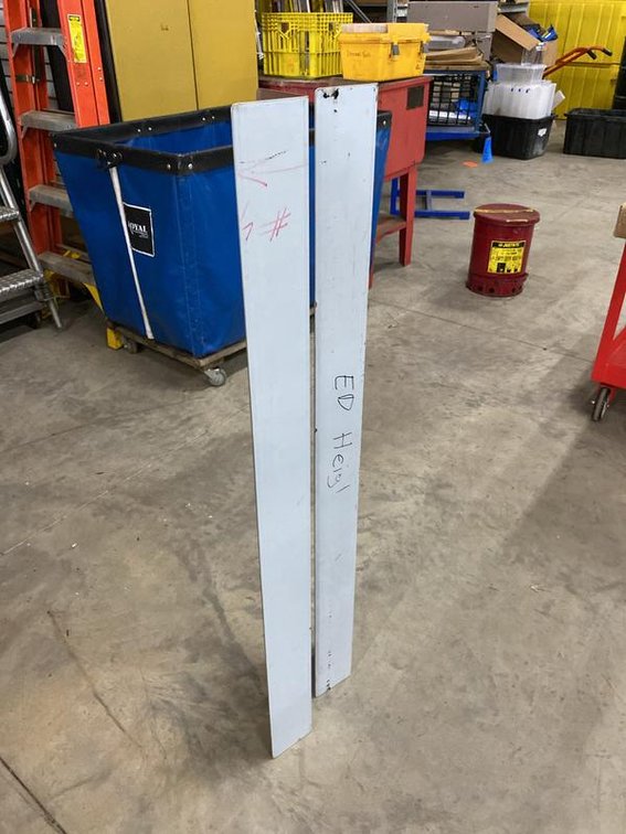 Lot 164A: Pair of 4ft 4in x 4in Stainless Steel Corner Guards