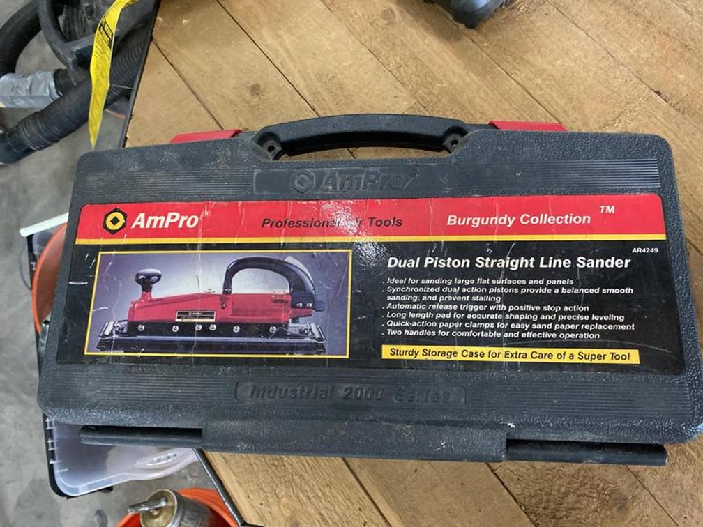 Lot 168A: AmPro AR4249 Dual Piston Straight Line Sander with Case