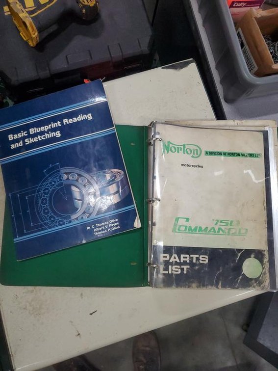 Lot 12: Norton Commando 750 Parts List and Blueprint Reading Book