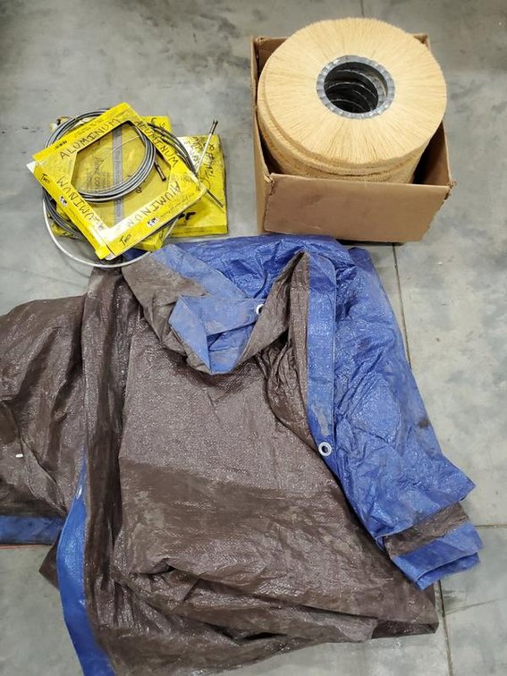 Lot 14: Assortment of Welding Supplies and Shop Tarps