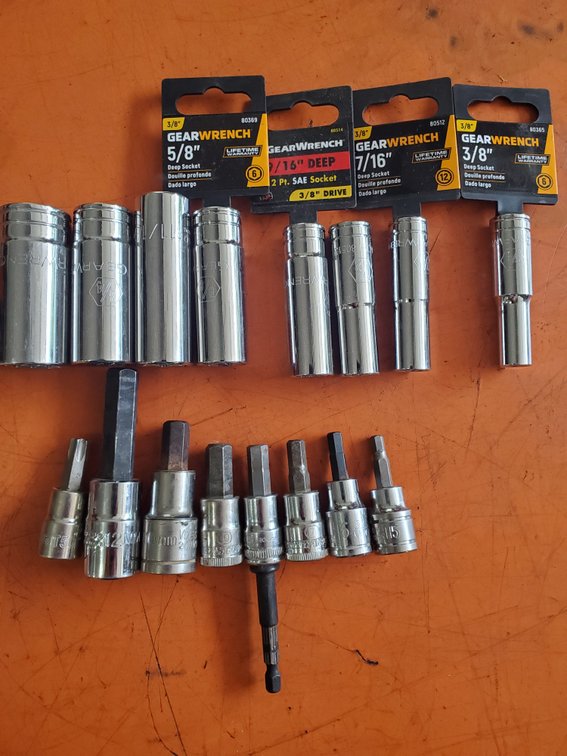 Lot 184: New 3/8 drive sockets with Allen sockets