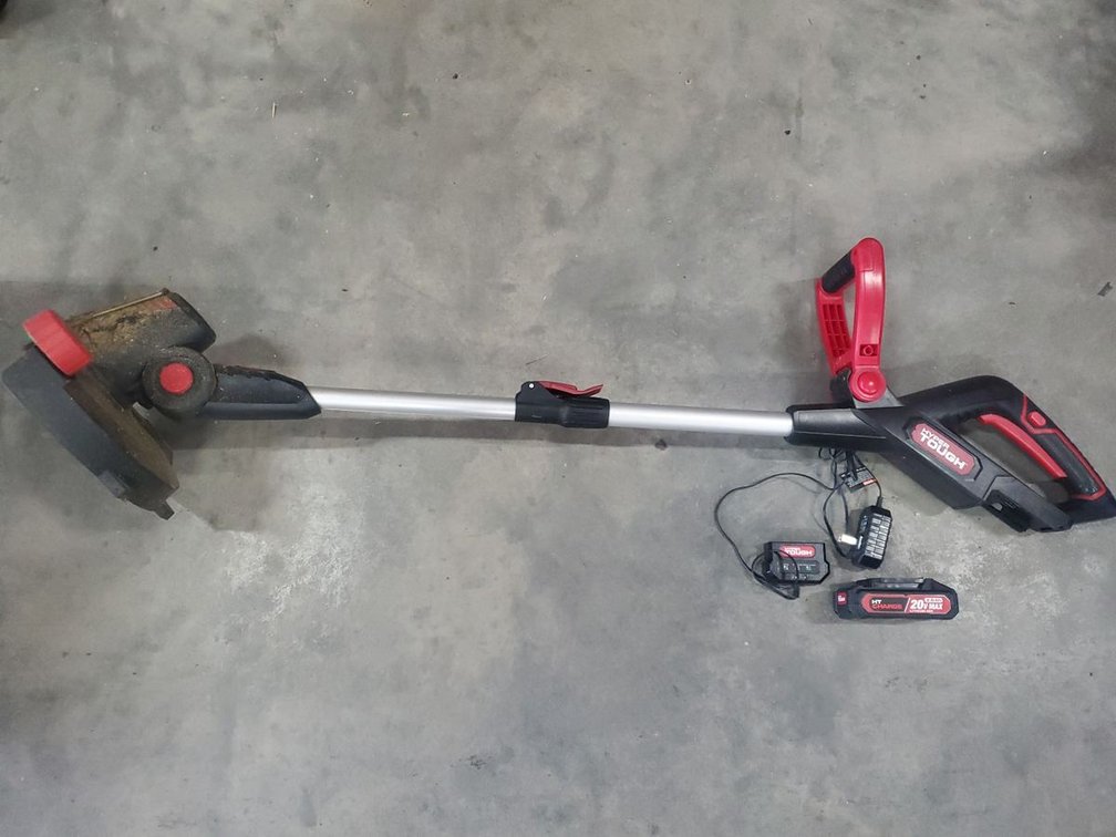 Lot 34: Hyper Tough 20V Max Cordless String Trimmer Edger w/ Battery Charger