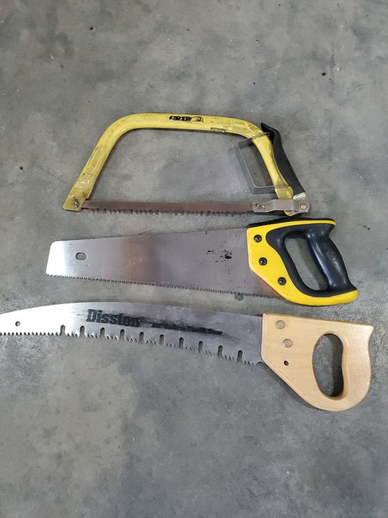Lot 35: Assorted Hand Saws & Bow Saw Lot Disston Pruning Saw Used Tools