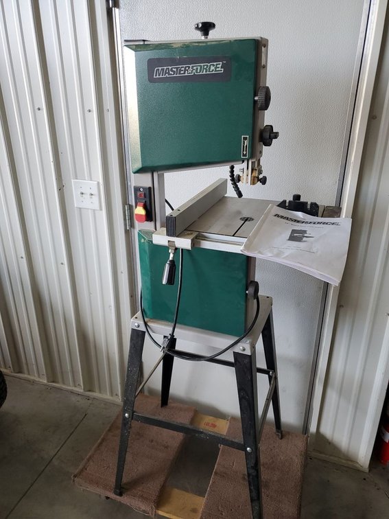 Lot 48: Masterforce 10 in. Band Saw With Stand SKU 240-0042 Tested Works