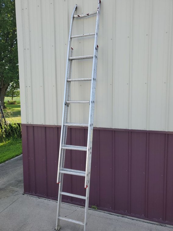 Lot 54: Werner 16 Ft Aluminum Extension Ladder D716-2 Type III Damaged