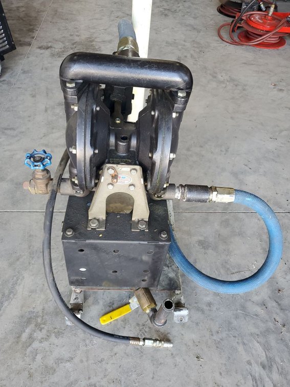 Lot 60: ARO Air Diaphragm Antifreeze Transfer Pump Assembly on Cart