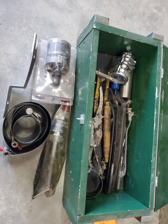 Lot 105: Milwaukee 18V Cordless Drill Kit & Assorted Hand Tool Box Lot