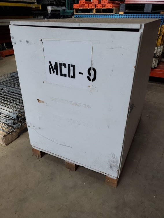 Lot 115: Industrial Wood Storage Cabinet Shelving Unit