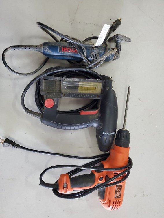 Lot 80: Ryobi Recip Saw Craftsman Electric Nailer Black+Decker Drill Lot