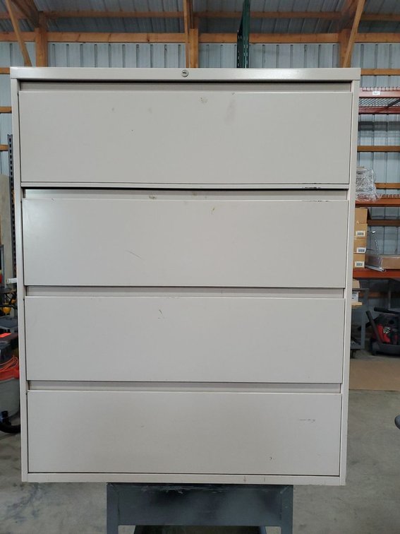 Lot 88: 4-Drawer Metal Lateral File Cabinet Beige Office Storage Cabinet