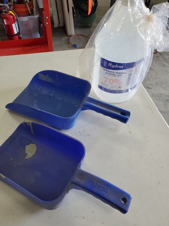 Lot 92: Hydrox 70% Isopropyl Alcohol Gallon & Plastic Scoops