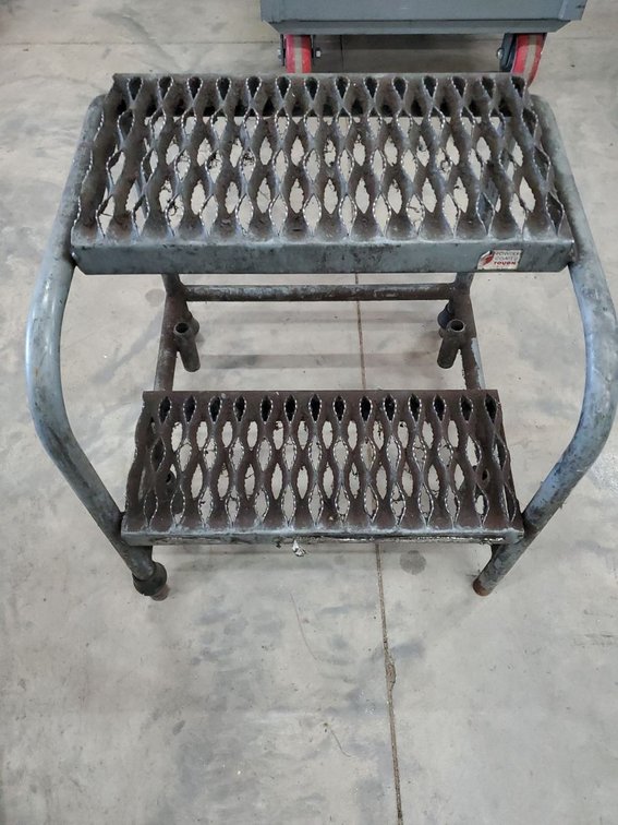 Lot 95: Industrial 2-Step Steel Safety Ladder Stool