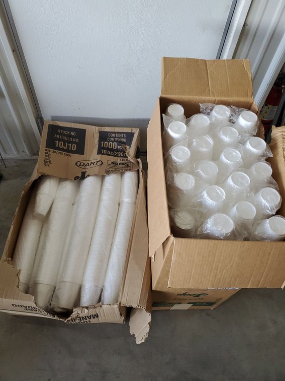 Lot 150: Dart J Cup Insulated Foam Cup Cases 8 oz & 10 oz Open Box Lot