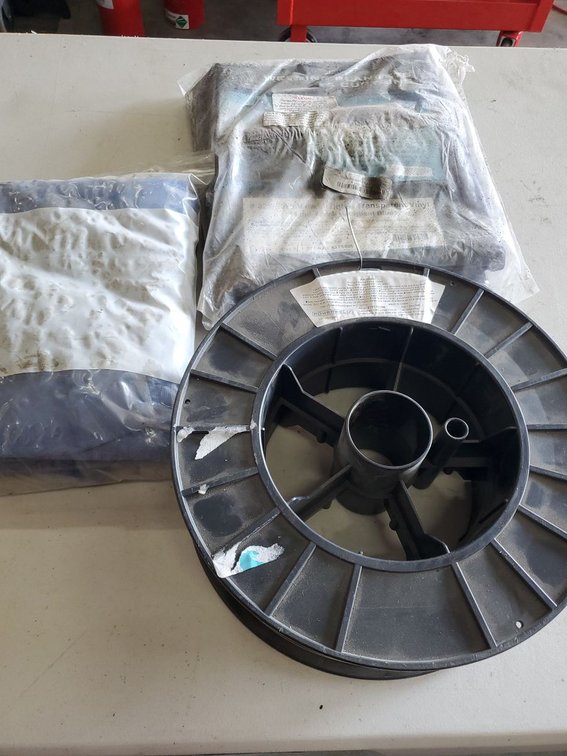 Lot 159: Powerweld .045 Flux Core Welding Wire w/ Steiner Welding Curtain Lot