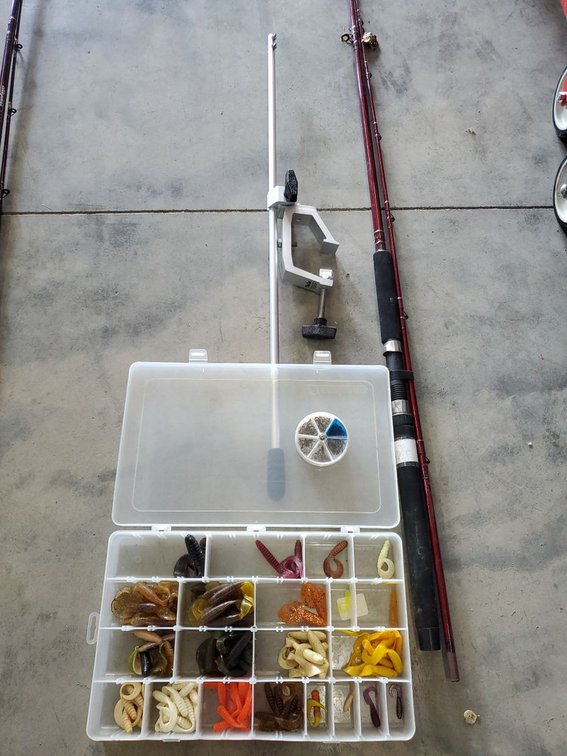 Lot 189: Hi-Tech Fishing Rods Tackle Box Soft Baits C-Lite-Lok Holder Lot