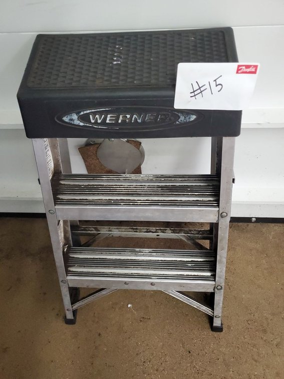 Lot 15: Werner Aluminum 2-Step Folding Step Stool Ladder