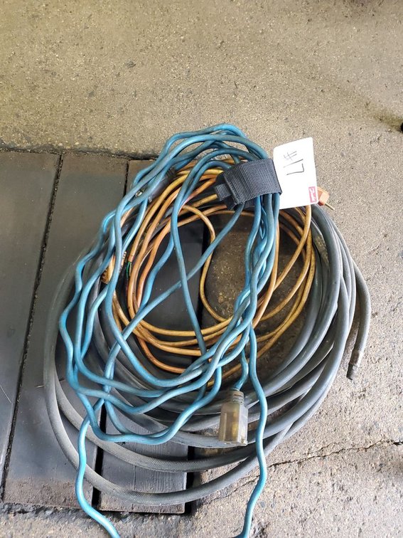 Lot 17: Assorted Extension Cords & Utility Hose/Cable Mixed Lot Used