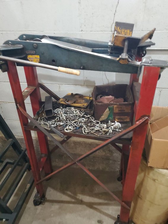Lot 25: Homemade Transmission Jack Stand with Removal Jack