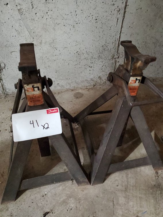 Lot 41: Pair of AH 6 Ton Jack Stands Model CS5610 Heavy Duty Steel Used