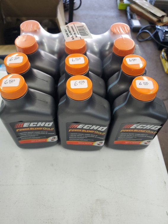 Lot 45A: ECHO Power Blend Gold 2-Stroke Oil 5.2 oz Sealed 6 Bottle Pack