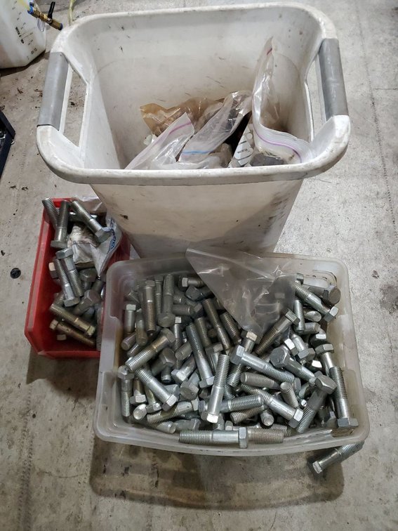 Lot 46: Assorted Industrial Hex Bolt & Fastener Hardware Lot Mixed Sizes