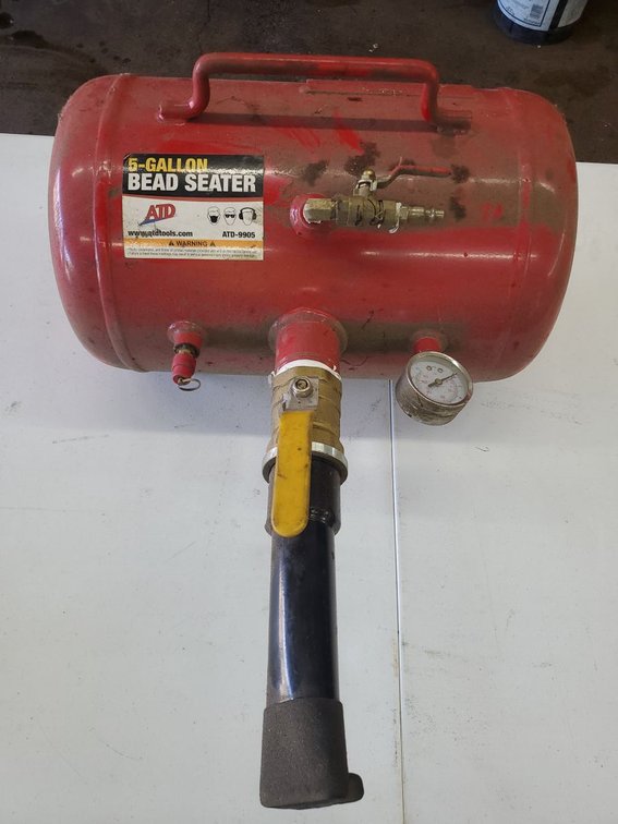 Lot 67: ATD 5 Gallon Bead Seater Tank ATD-9905 Tire Inflation Tool Used