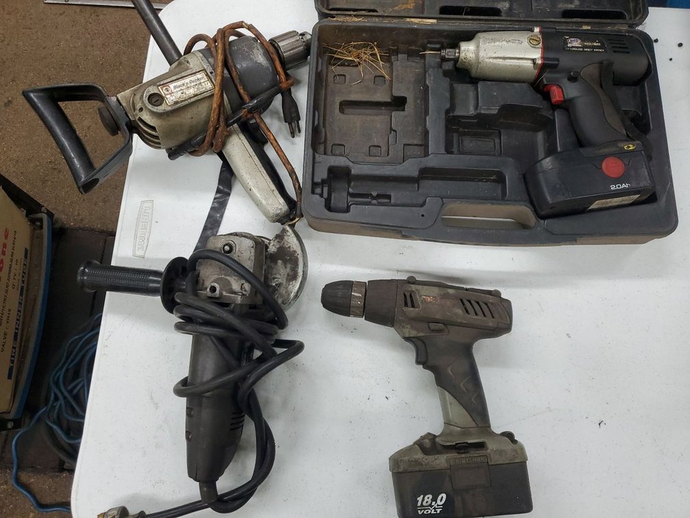 Lot 75: Assorted Power Tool Lot Black & Decker Drill Grinder Cordless Tools