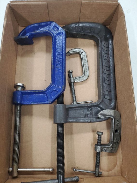Lot 78: Lot of Assorted C Clamps Irwin Pittsburgh USA Bench Shop Tools