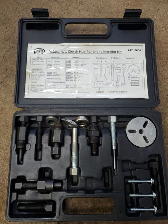Lot 82: ATD-3630 Deluxe A/C Clutch Hub Puller Installer Kit w/ Case