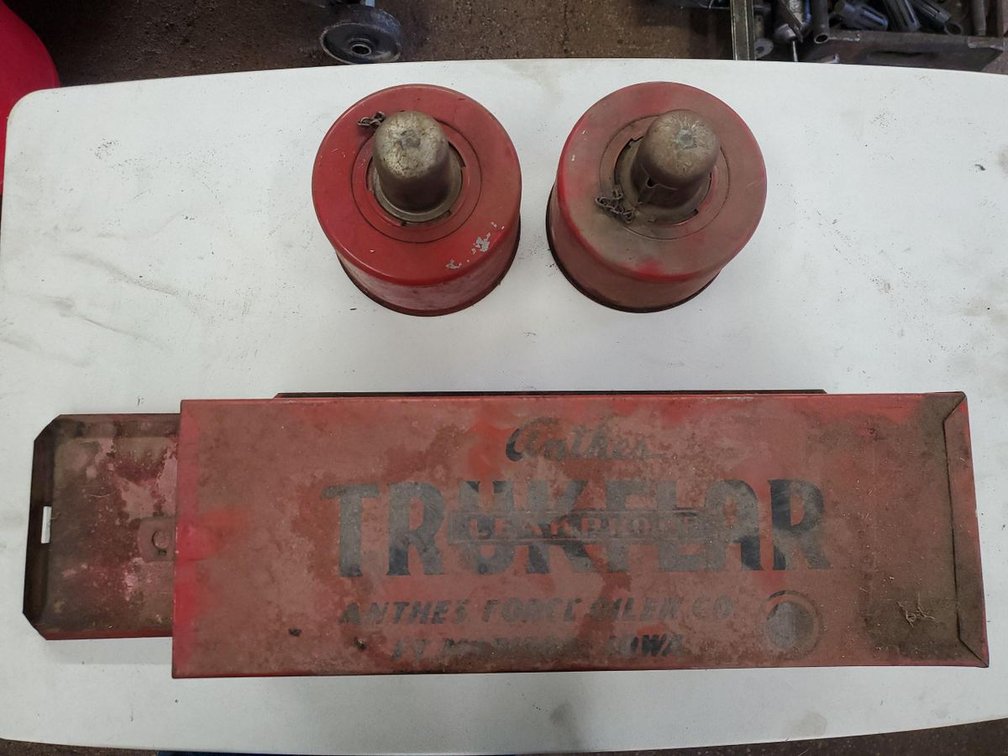 Lot 103: Vintage Trukflor Caution Signal Flare Box w/ 2 Red Canisters