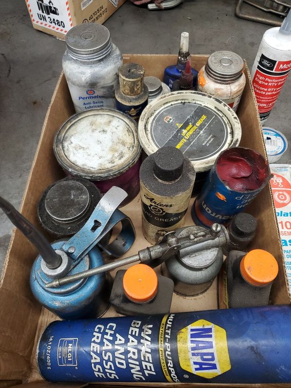 Lot 107: Lot of Assorted Automotive Grease Lubricants Oilers NAPA Permatex