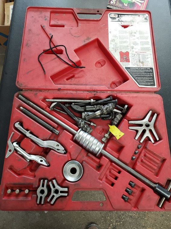 Lot 130: Proto 6 Ton Puller Set 4289B/4289D in Case Incomplete Used Kit