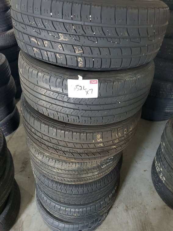 Lot 352L: Set of 7 Used 16in Passenger Tires Assorted Brands Good Tread