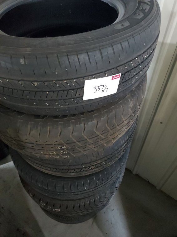 Lot 357L: Used 16in Car Tires Mixed Brands Set of 7 As Shown