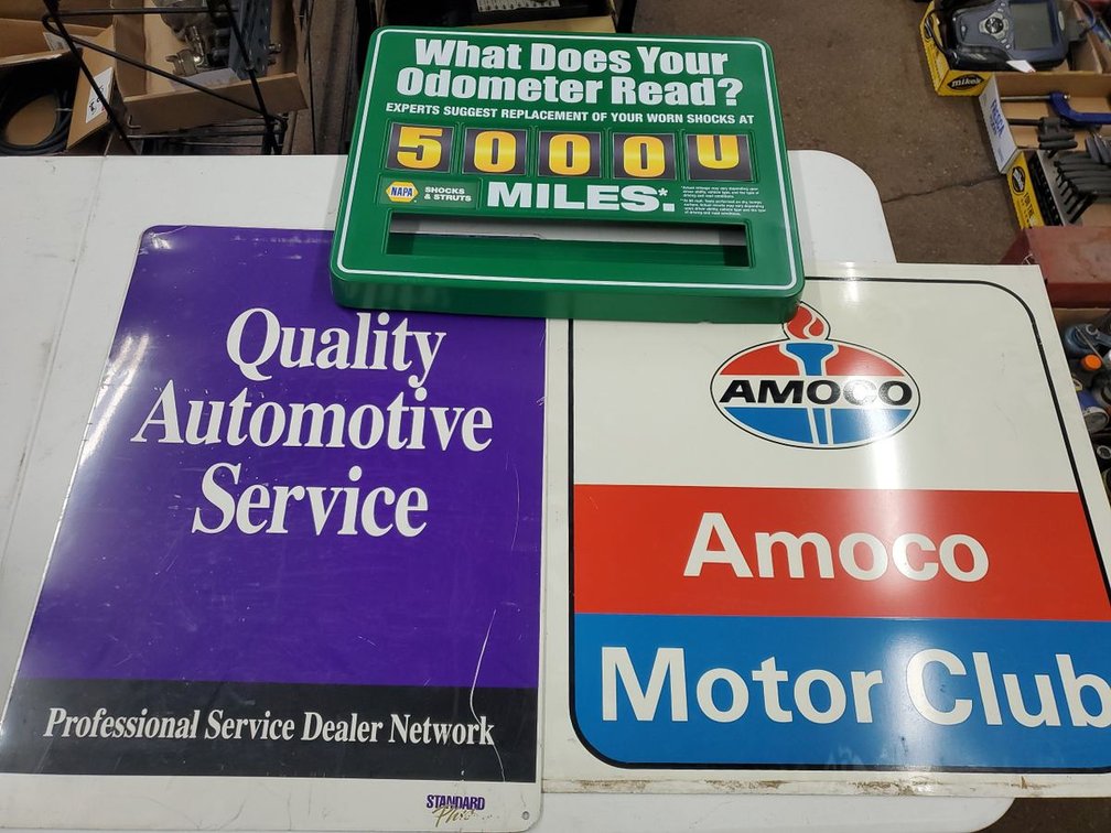 Lot 142: Amoco NAPA Standard Plus Automotive Advertising Sign Lot