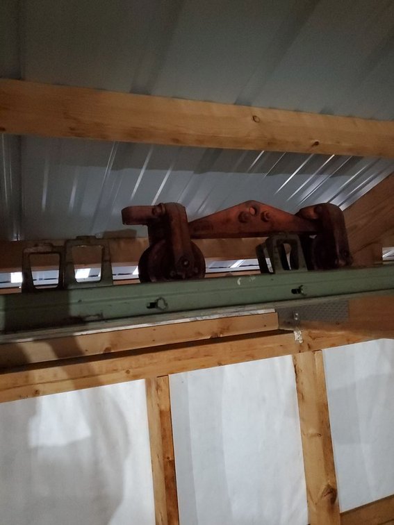 Lot 172L: Overhead Trolley Rail System With Mounting Hangers Industrial Steel