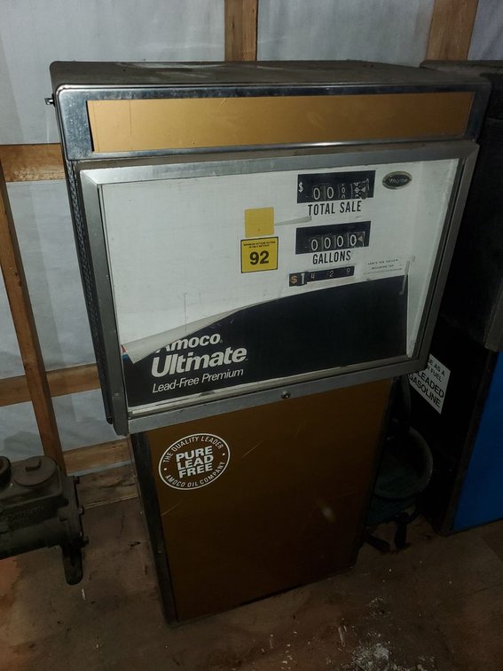 Lot 179L: Wayne Model 130 Amoco Ultimate Vintage Gas Pump with Nozzle