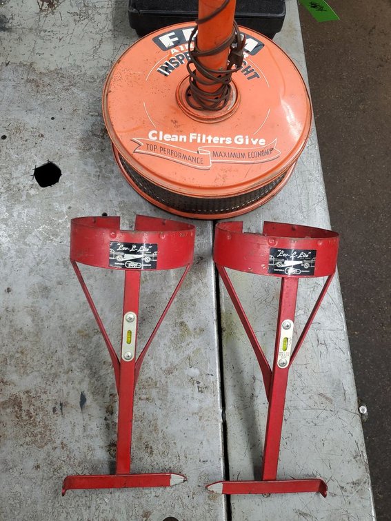 Lot 56A: Hoppy Lev-L-Lite Headlight Aimers Pair & Fram Inspect-O-Light
