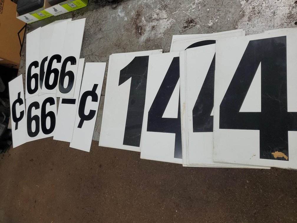 Lot 65A: Aluminum Gas Price Sign Numbers Panels Set