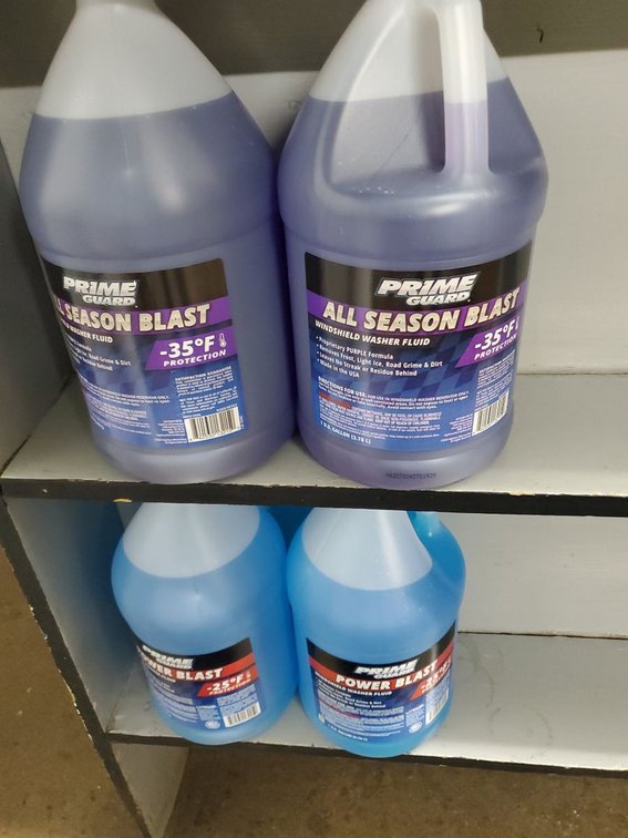 Lot 216: Prime Guard Windshield Washer Fluid Gallon Jug Set Mixed Formula