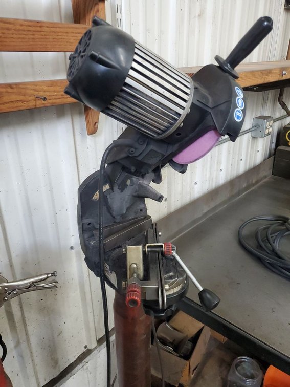 Lot 236: Oregon 511A Chainsaw Chain Grinder Sharpener on Stand Used