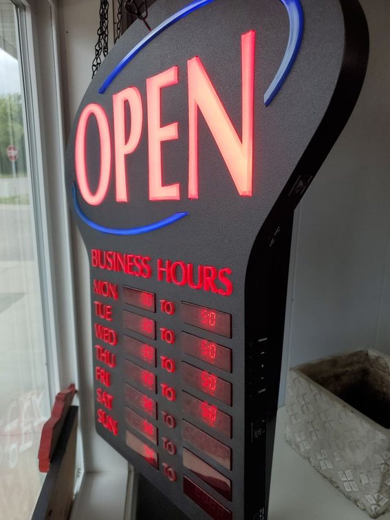 Lot 238: Newon LED Open Business Hours Indoor Sign Model 6093 Working