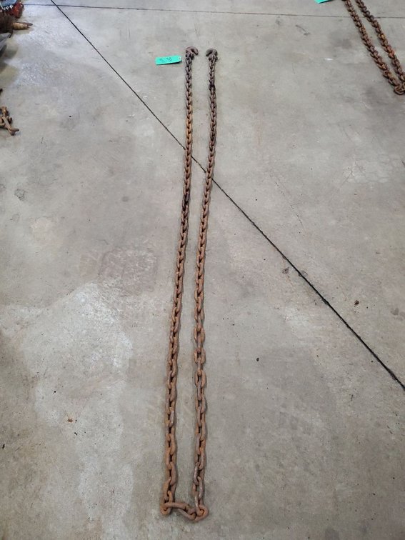 Lot 253: Pair of Heavy Duty Steel Tow Logging Chains 14 Ft Used