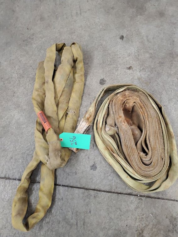 Lot 256: Lift-All Tuflex Polyester Lifting Sling Lot Web Sling Used 8 Ft and Tow Straps