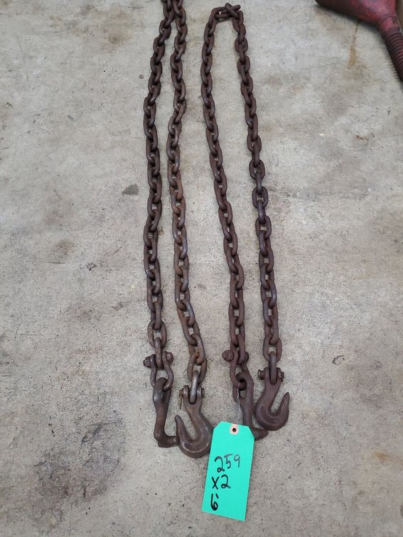 Lot 259: Pair of Heavy Duty Tow Logging Chains w/ Hooks