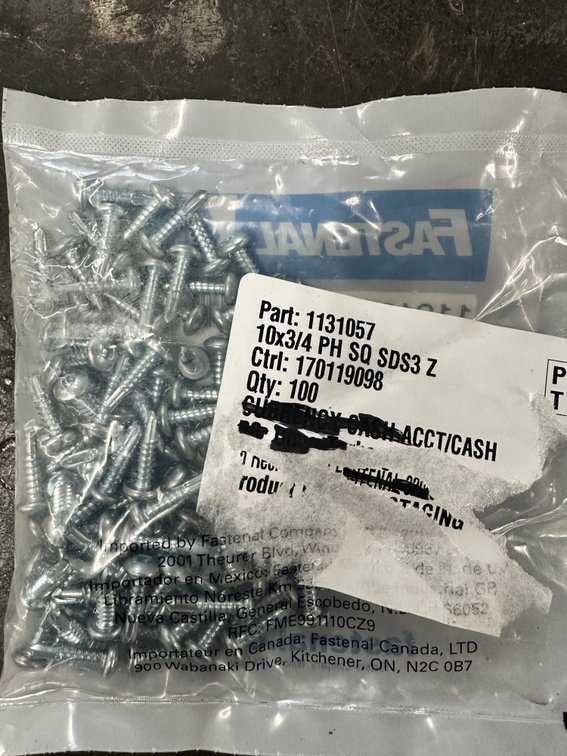 Bag of 100 Self Drilling Screws